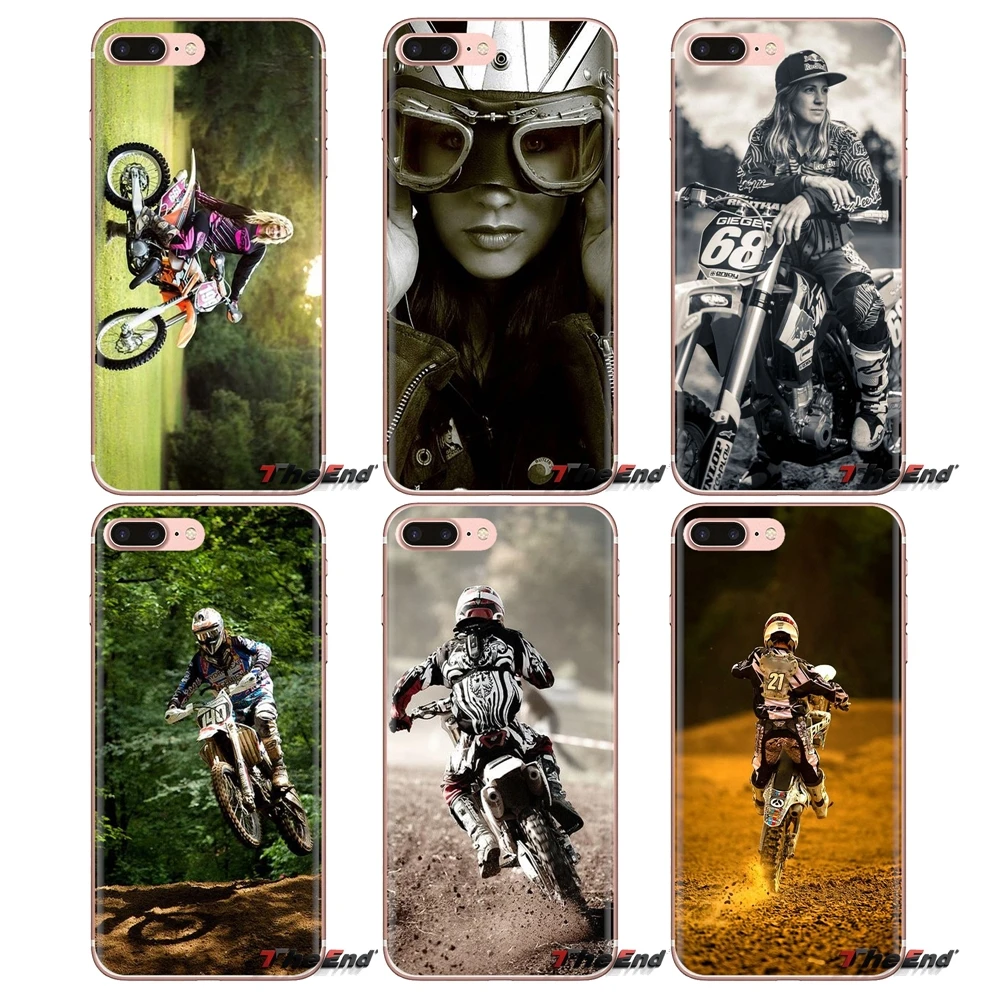 

For Huawei Mate Honor 4C 5C 5X 6X 7 7A 7C 8 9 10 8C 8X 20 Lite Pro motocross girl riders motorcycle TPU Transparent Cases Covers