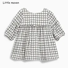 Little maven/Брендовая детская одежда г., Новое поступление осенней одежды для маленьких девочек хлопковые клетчатые платья для девочек S0389