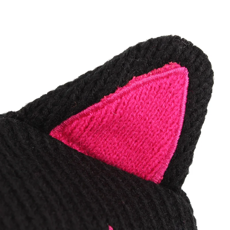 Thick Embroidery Beanie Hats For Girls Cat Baby Winter Hats For Boys Big Eye Velvet Kids Earflap Hat With Ears Photography Props (8)