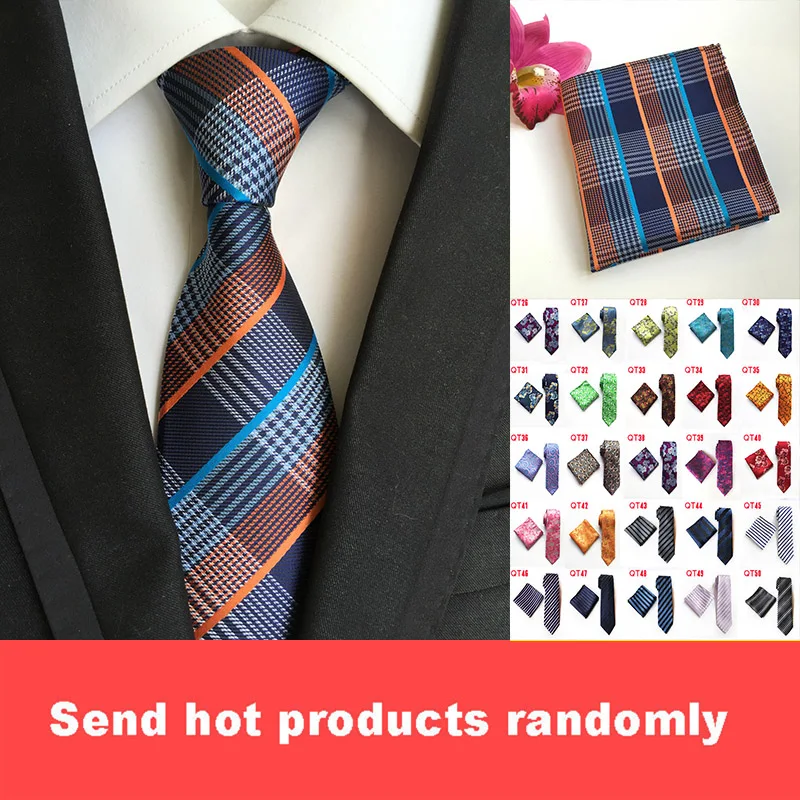 Wholesale DHL/TNT Free Shipping 20pcs/lot 125 Styles Tie Set 8 cm Mans Tie pocket square Set Silk Business Necktie Cravat - Цвет: Remarks delivery