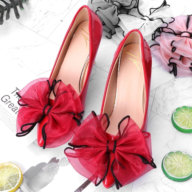 

1 Pairs Shoe DIY Bowknot For Summer Girl Slippers Gauze Decoration