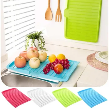 

Kitchen Plastic Drainer Tray Large Tray Basin Sink Drying Rack Worktop Organizer Kitchen Tools
