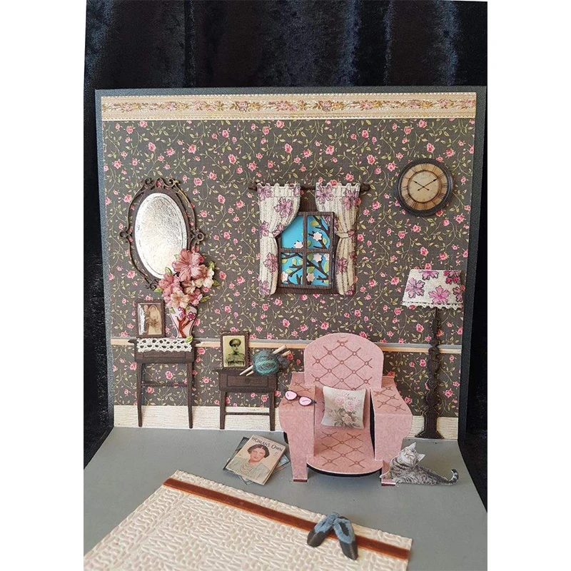 Chair Window Toilet Mirror Set Metal Cutting Dies Stencils for DIY Scrapbooking Embossing Decoration Card Crafts Die New 2019 Chair Window Toilet Mirror Set Metal Cutting Dies Stencils for DIY Scrapbooking Embossing Decoration Card Crafts Die New 2019