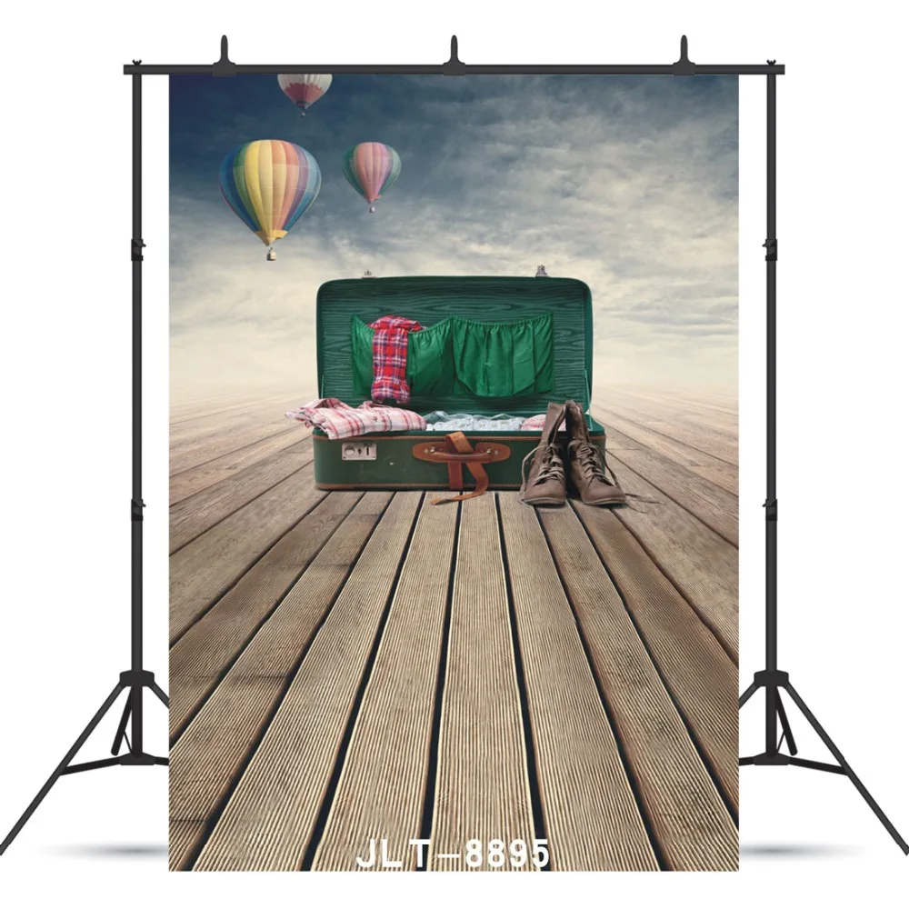 Hot Air Balloon Suitcase Vinyl Photographic Background For Portrait Children Baby New Born Backdrop Studio Booth Shoot Photocall |