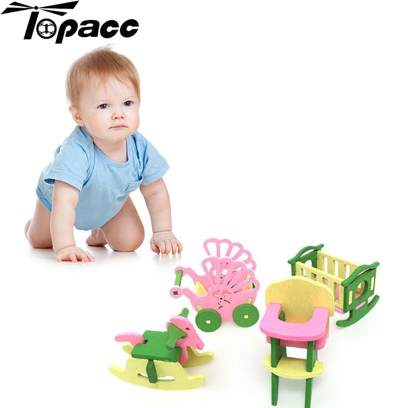 

Wood Furniture Set Simulation House Miniature Doll House Accessories Wooden Furniture Toys Dolls Baby Room For Kids Play Toy