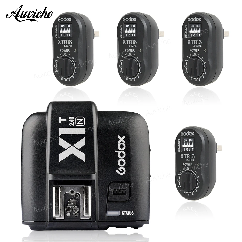 

Godox X1T-N 2.4G TTL Wireless Transmitter + XTR-16 Wireless 2.4G Power Control Flash Receivers for Nikon AD180 AD360 SK300 DE300