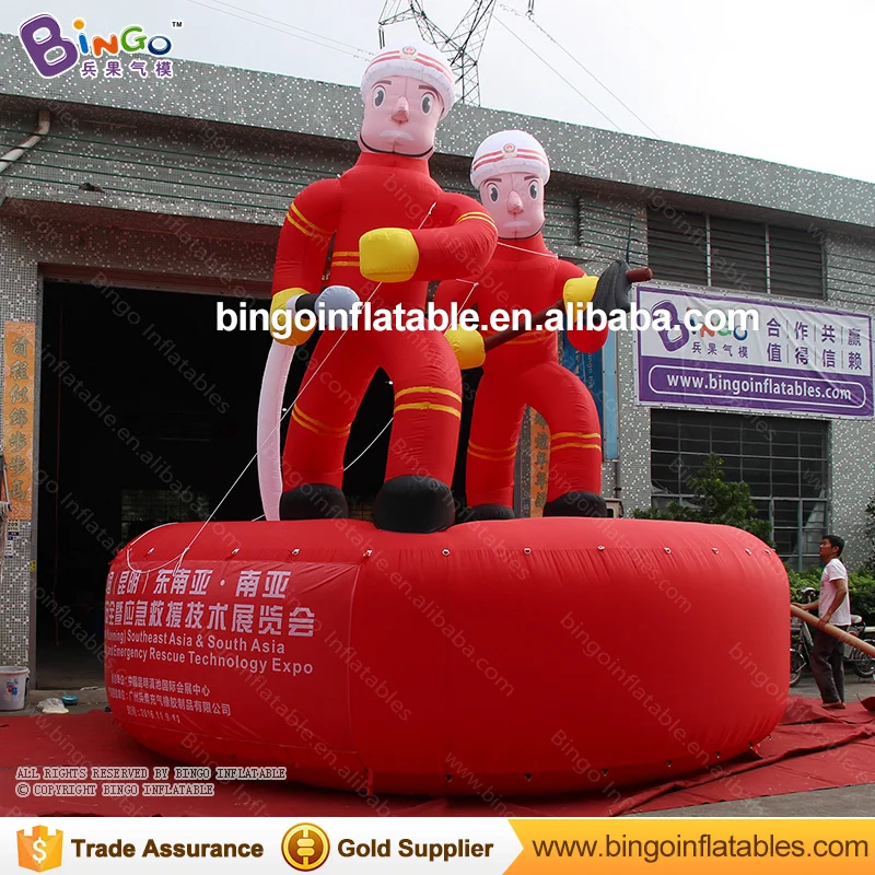 Customized 5 meters high big inflatable fire man decorative blow up