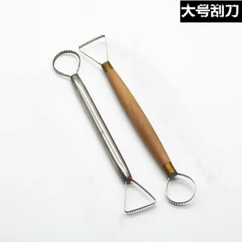 

2PCS/lot Double Metal Head Wood Scraper Plasticine Colored Clay Tool Mold Kit Set Chisel DIY Playdough Toys Fimo clay Tools