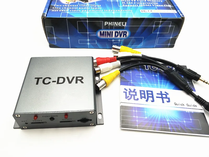 2 CH Канал Mini DVR TC-DVR видеонаблюдения DVR Регистраторы карты для видеонаблюдения Камера/автомобиля