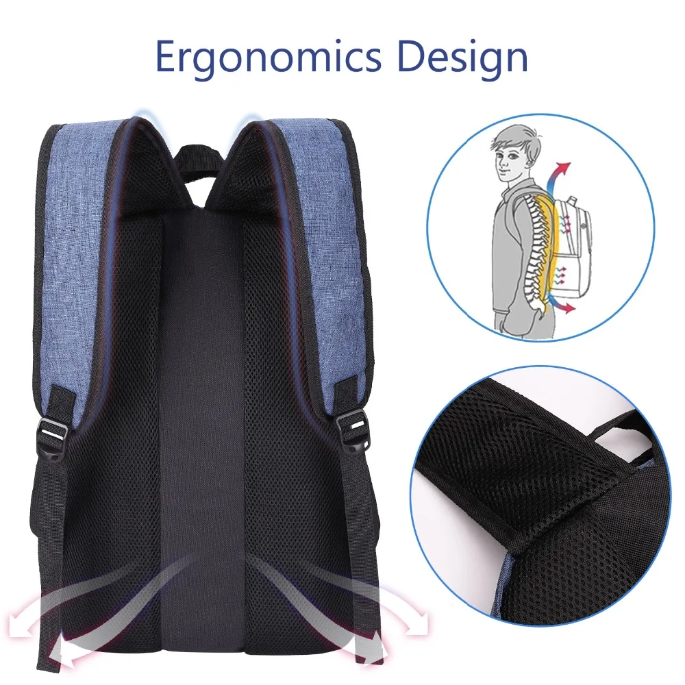 Unisex School Bag Multifunction USB charging Men 15inch Laptop Backpacks For Teenager Fashion Men and Women Travel backpack (5)
