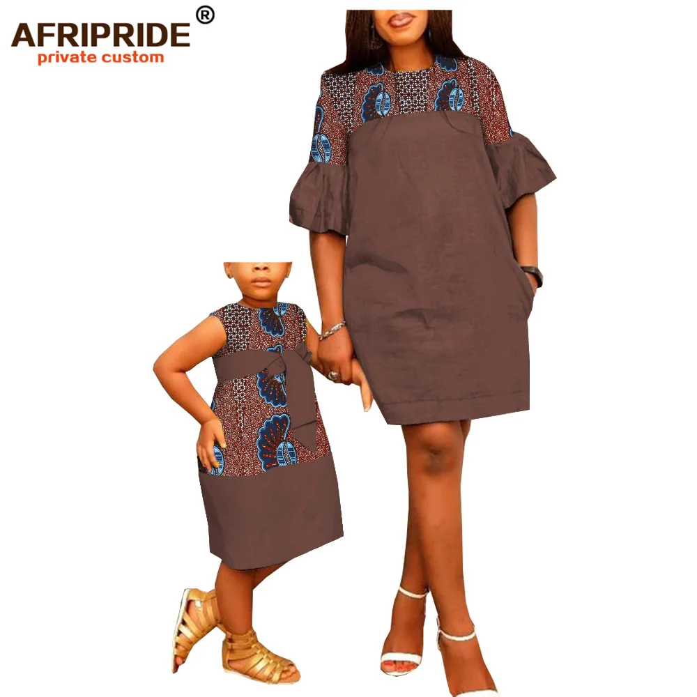 2019 летнее семейное платье из воска для женщин и девочек AFRIPRIDE женское по колено