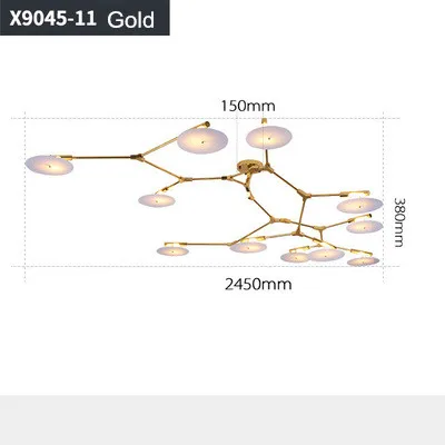 Современный светодиодный люстры из метала золотого цвета Освещение в помещении для Гостиная столовая Кухня светильники lampadari Светильник лампы - Цвет абажура: 11 heads gold