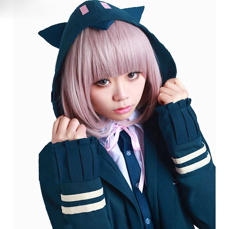 Аниме DanganRonpa Dangan Ronpa Nanami ChiaKi термостойкие волосы косплей костюм парик+ шапка парик