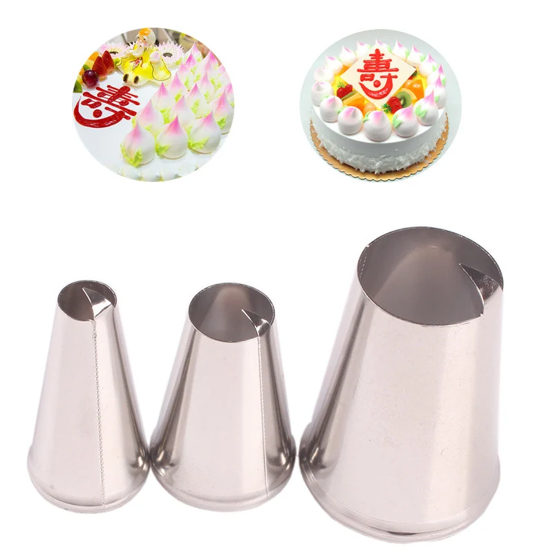 3pcs Heart Peach Pastry Nozzle Decorating Tip Icing Piping Cream Pastry Nozzles Set Cupcake Cake Decorating Tools For Kitchen