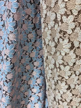 

5yards New fashion mixed color hollow netting embroidered lace fabric bridal/ evinging/show dress lace fabric 120cm width