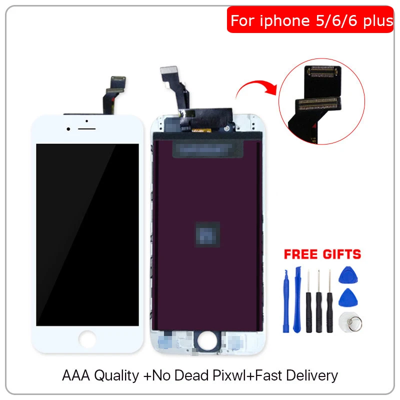 Высокая яркость класса AAA + ЖК дисплей для iPhone 5 6 Plus сенсорный экран дигитайзер