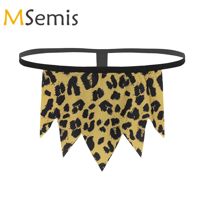 

Swimwear Mens Swimsuit G-String Underwear Thongs Leopard Print Lingerie Briefs High Cut Pouch Bulge T-back Jungle Man Costumes
