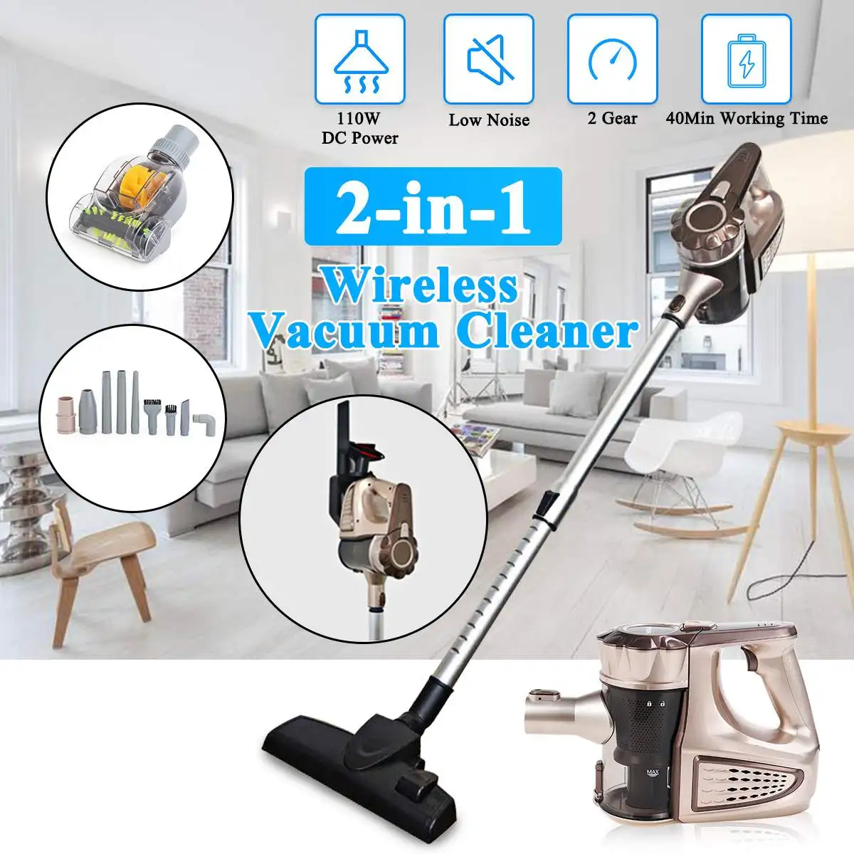 

Portable 2 In 1 Handheld Cordless Vacuum Cleaner Portable Wireless Cyclone Filter Carpet Sweep Dust Collector With removing mite