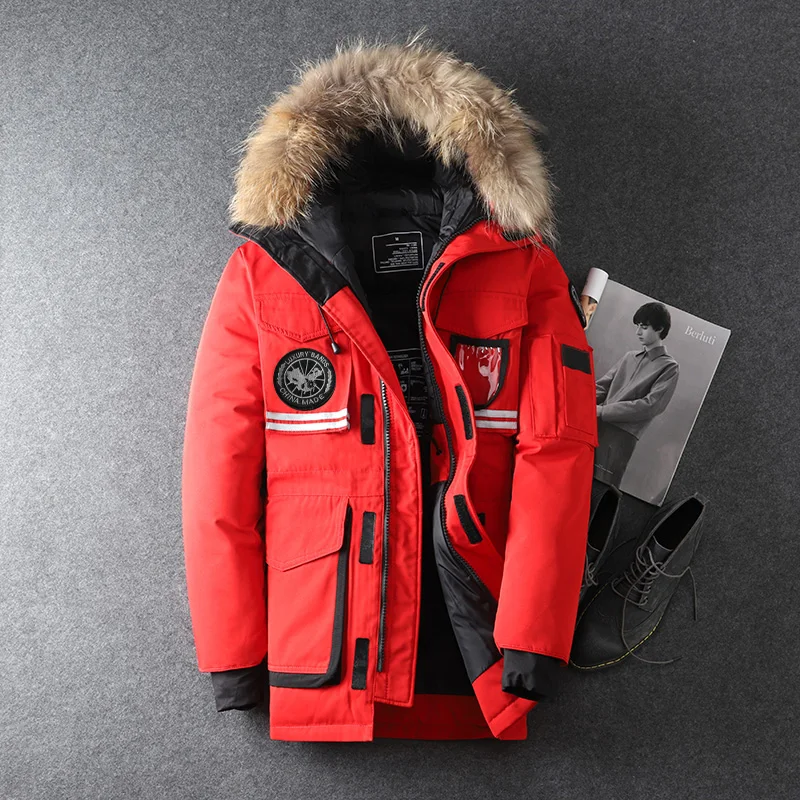 

Hig Quality Warm Long Fashion Business Winter Clothing Casual Coat 90% White Duck Down Men's Down Jackets Male Parka Overcoat
