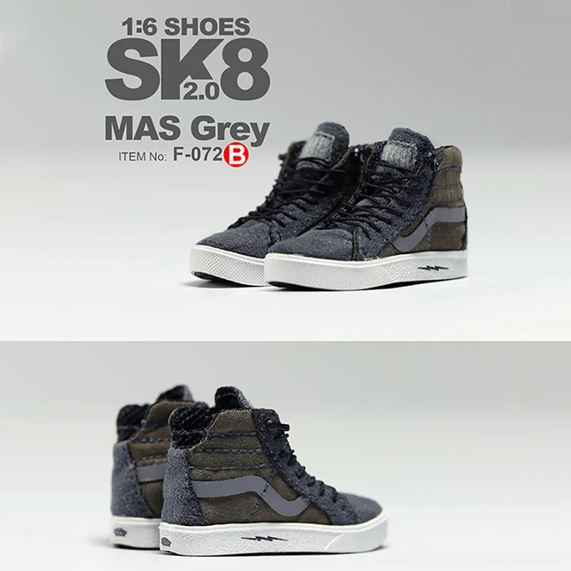 SuperMCToys 1/6 مقياس اكسسوارات SK8 أحذية 2.0 لوح التزلج أحذية رياضية أحذية الترفيه DIY/B/C/D F-072 صالح 12 بوصة Hottoys الشكل