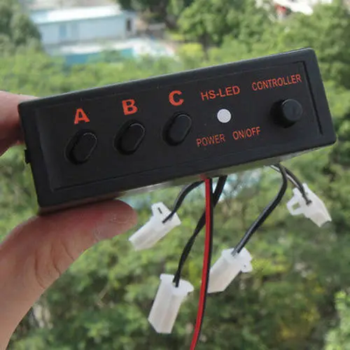 1x 4 Ways LED Strobe Flash Light 3 Modes Emergency Flashing Controller