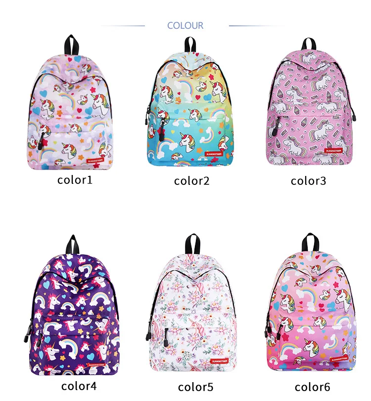 

Unicorn School Backpack Bags for Teenage Girls 2019 Waterproof Student Bookbag Lightweight Female Rucksack Feminine Packbags