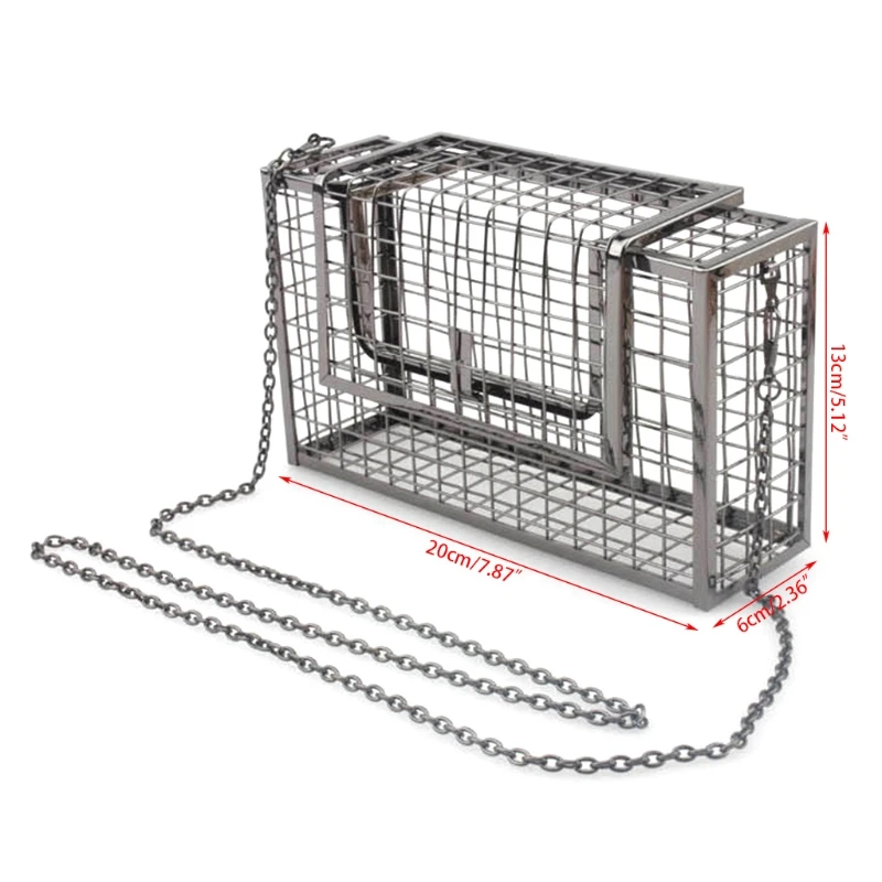 Женская вечерняя сумка с металлической полой клеткой, сумки через плечо, клатч, сумочка