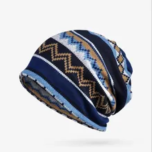 Seioum шапка тюрбан женские зимние шапки для мужчин Skullies Beanies клетчатый узор зимний широкий берет-Боб Femme Gorros вязаный Ca