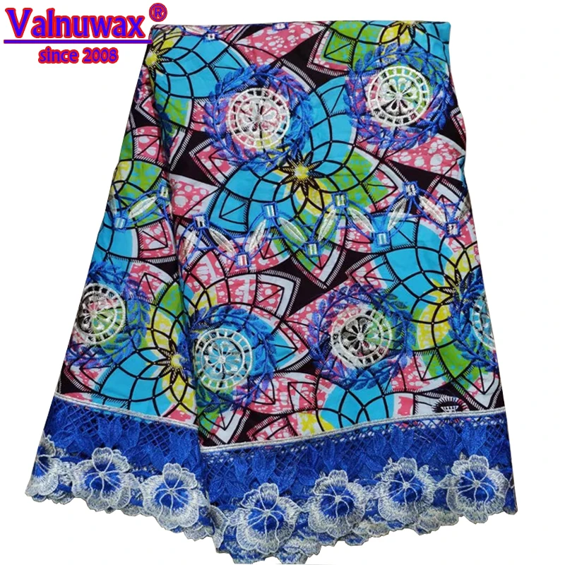 

Valnuwax Hot Sale Nigerian Ankara Wax Print Lace Fabric African Lace Fabric 2019 High Quality Lace Wedding Gits For Guests-KW16#
