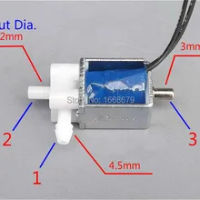 DC 5V 6V Мини двухпозиционный Трехходовой Соленоидный клапан небольшой Электрический регулирующий клапан выпускной сливной клапан