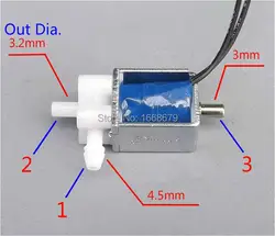 DC 5 В в В 6 в мини двухпозиционный Трехходовой электромагнитный клапан маленький Электрический клапан управления Выпускной сливной клапан