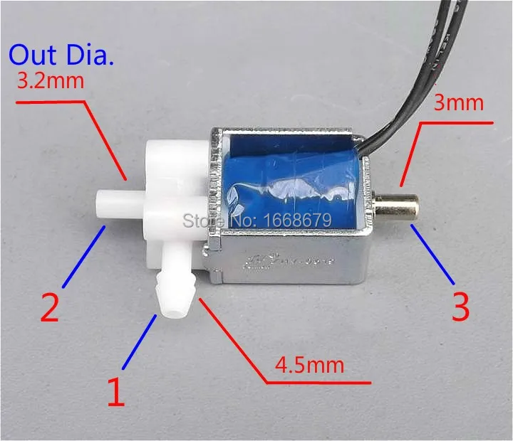 

DC 5V 6V Mini Two Position Three Way Solenoid Valve Small Electric Control Valve exhaust Drain valve