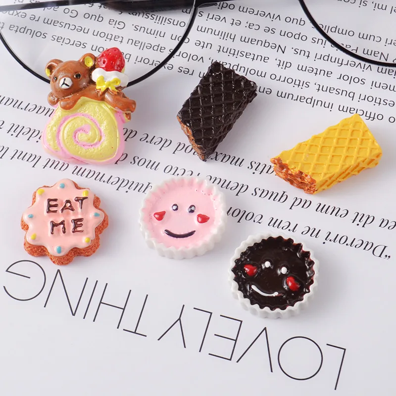 

Cartoon Bear Cookies Polymer Charms for DIY Slime Accessories Glue for Clay Add-ons In The Slider Resin Material Slime Filler