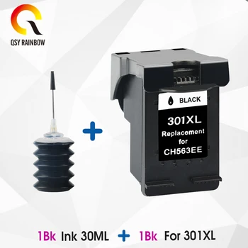 

QSYRAINBOW 1 Pack 301 and 30ml for HP 301XL Ink Cartridge Replace 301 xl for HP Deskjet 1000 1050 2000 2050 2510 3000 Printer