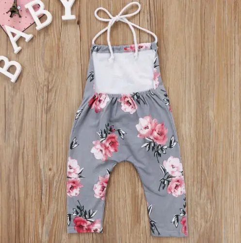 القطن الطفل الاطفال الفتيات الملابس أكمام زهرة الرسن رومبير بذلة لطيف زهرة playsuit ملابس طفلة 0-6 طن