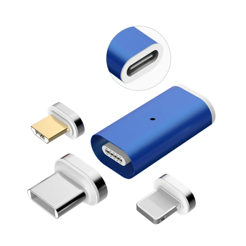Быстрое зарядное устройство Магнитный адаптер для iPhone Android type C штекер Micro USB 2,0 соединительное устройство для Micro USB C кабель
