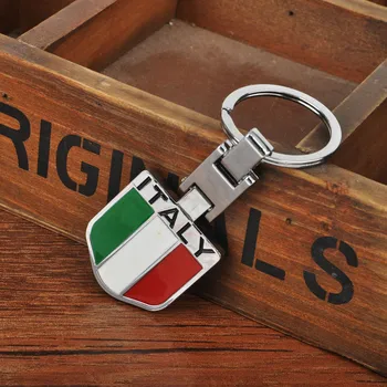 

Mayitr 1pc Car Metal Italy Italian Flag Keychain Key Ring Keyfob Accessory Car Interior Decoration Car Styling