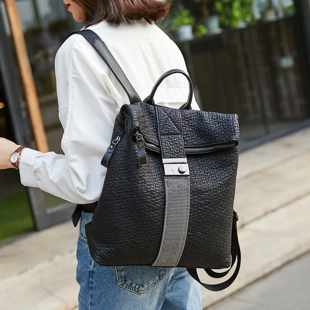 

Backpack 2019 New Wave Korean Version Of The Wild Fashion Soft Leather Net Red Girl Backpack Bag Lady Small Backpack