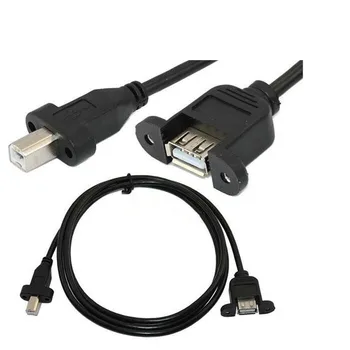 

100pcs 0.25m 1.5m USB 2.0 A Female Socket Panel Mount to USB B Male Socket Panel Mount Plug Extension Cable