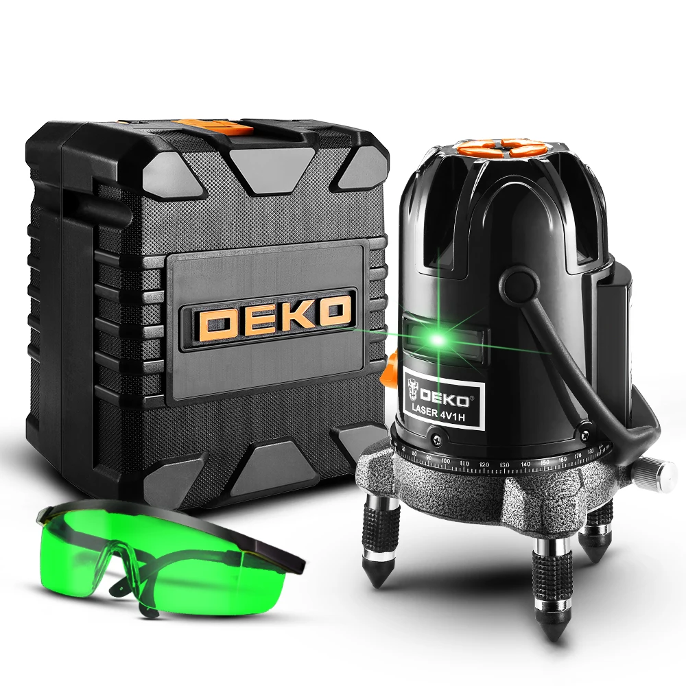 Новое поступление DEKO DKLL501 самонивелирующийся 5 линий 6 точек горизонтальный и вертикальный зеленый лазерный уровень 360 градусов Y коробка набор