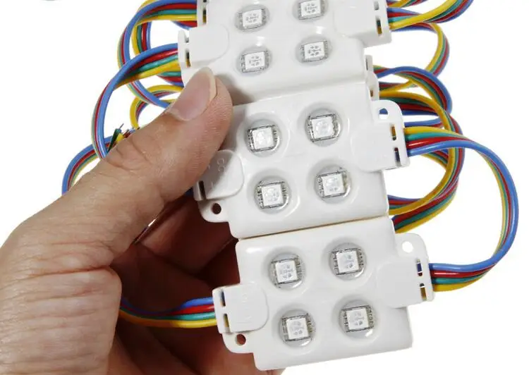 СИД SMD 5050 Светодиодные модули 4 светодиодный s DC12V 1 Вт IP65 ПВХ 5050 RGB ABS светодиодный свет