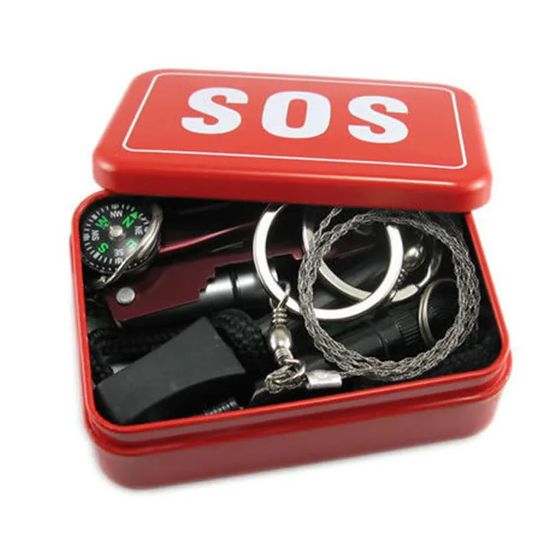 في الهواء الطلق متعددة عدة أدوات الطوارئ حقيبة الحقل مجموعة الحبال مربع المساعدة الذاتية SOS معدات التخييم المشي الذاتي مساعدة أدوات مربع