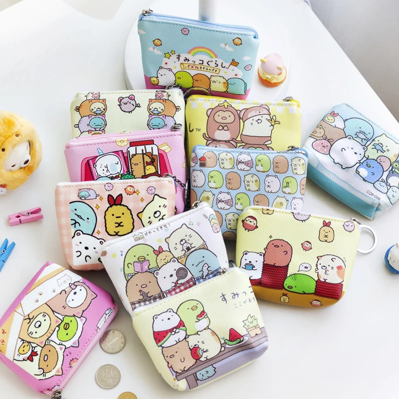 

11cm Sumikko gurashi Plush Small fluffy Bags cute cartoon Stuffed Doll Bag Soft Purse Unisex mini Toys for coin Kid Gift