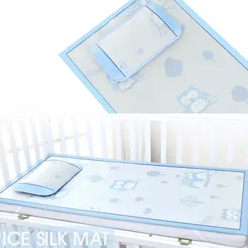 

Baby Mat Crib Mat Set Foldable Summer Folding Sleeping Mat Bed Blue Green Sheet Flower Fox Bed Linens Pillow For Children