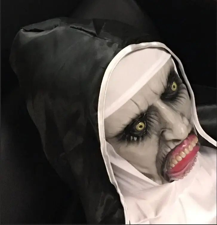 Страшная маска для косплея Valak страшные латексные маски с шарфом на голову шлем