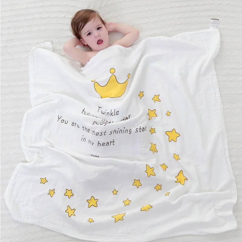 Детские муслина Одеяло 100% хлопок новорожденных мультфильм двойной марли пеленать Обёрточная бумага мягкая дышащая Фламинго кровать