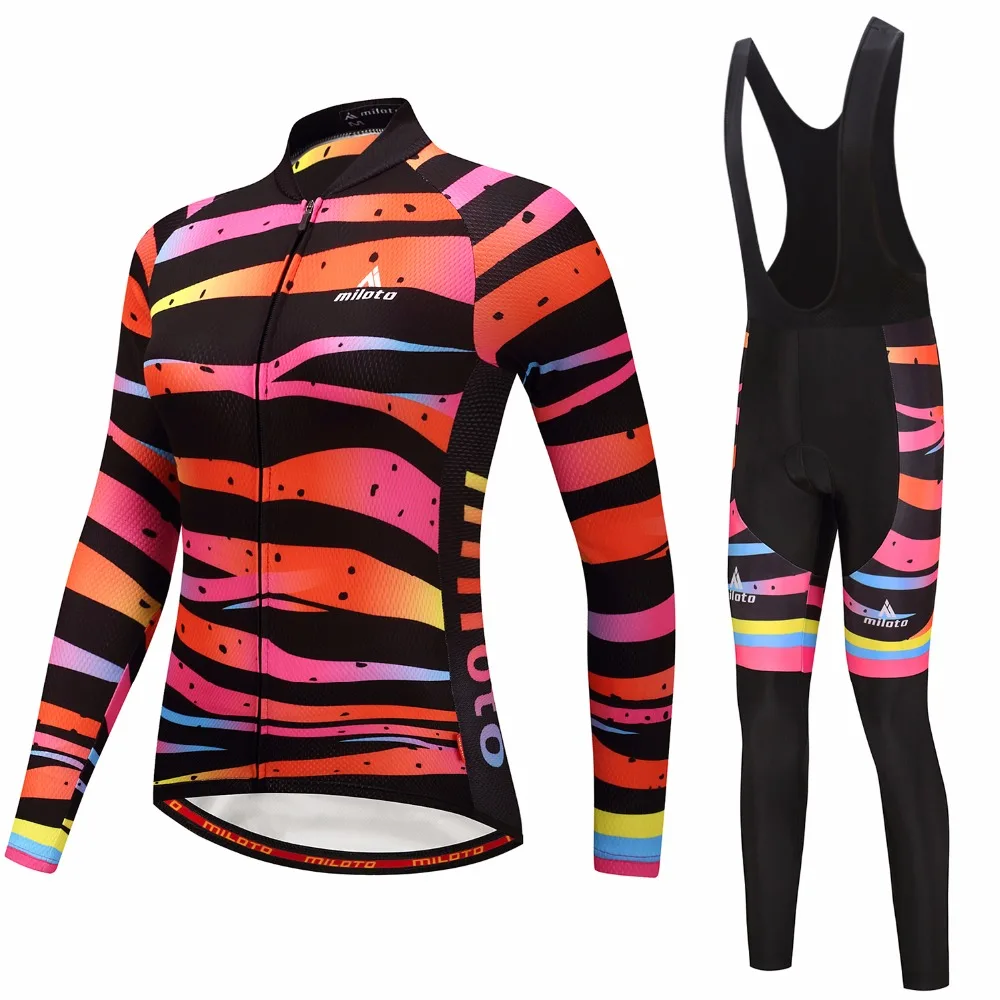 Cycling Jerseys Womens Long Sleeves Jersey Pad Pants MTB Bike Bicycle