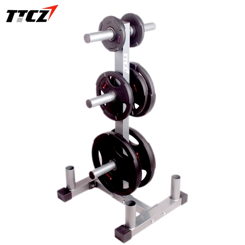 Vertical Olympic Bumper Plate Rack and Bar Holderin Racks from Sports