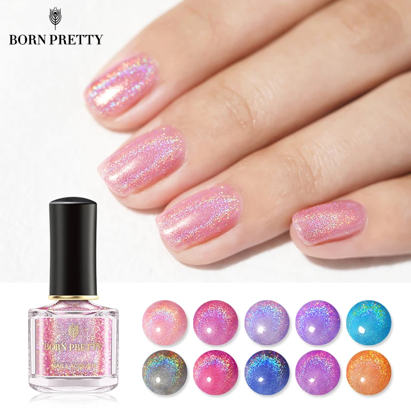 BORN PRETTY розовый лак для ногтей Блестящий 6 мл Сияющий сценический мерцающий
