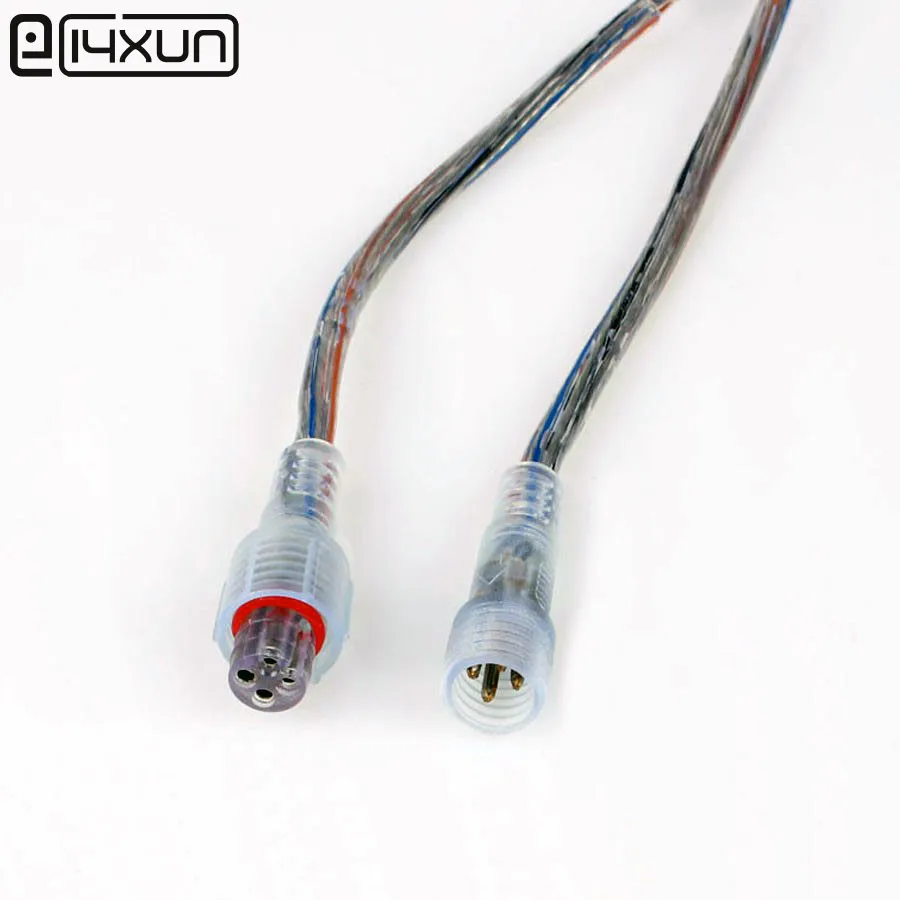 2 пары = 4 шт 4pin светодиодная цветная полоса водонепроницаемый разъем Мужской